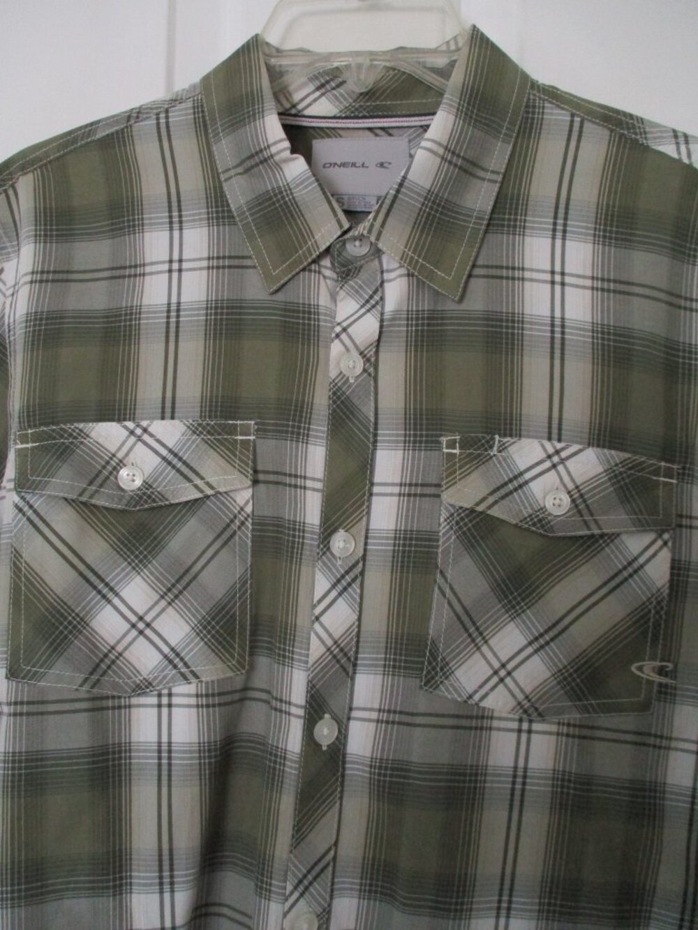 O'Neill Mens L/S Green Cotton/Poly Plaid Casual Shirt NWOT - Size Small